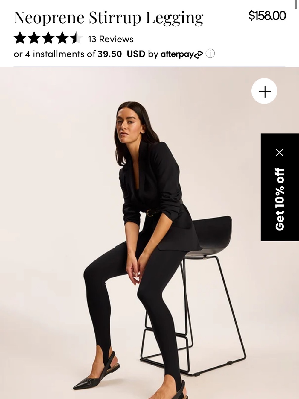 Commando Black Neoprene Stirrup Leggings NWT Size M
